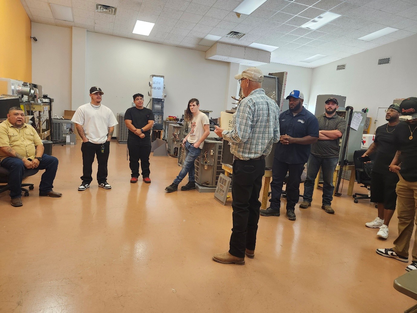 Students gaining real HVAC skills through CyberTex hands-on training program