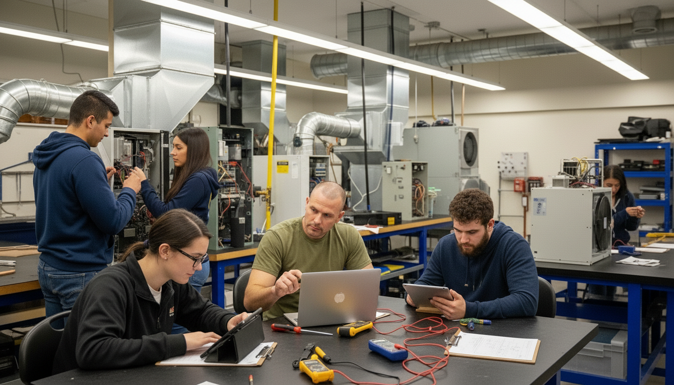 Veterans in HVAC military-friendly education program at CyberTex