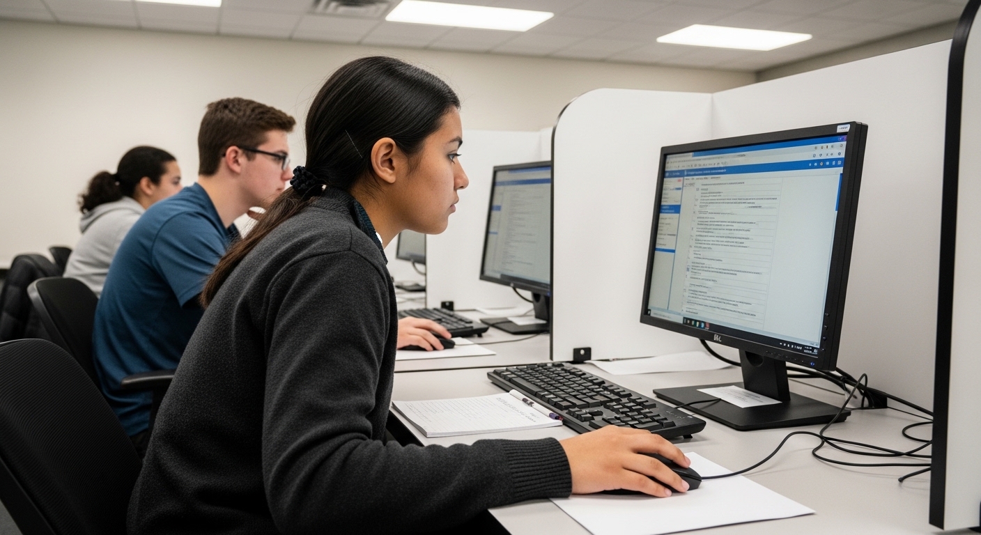 high school students taking GED exam