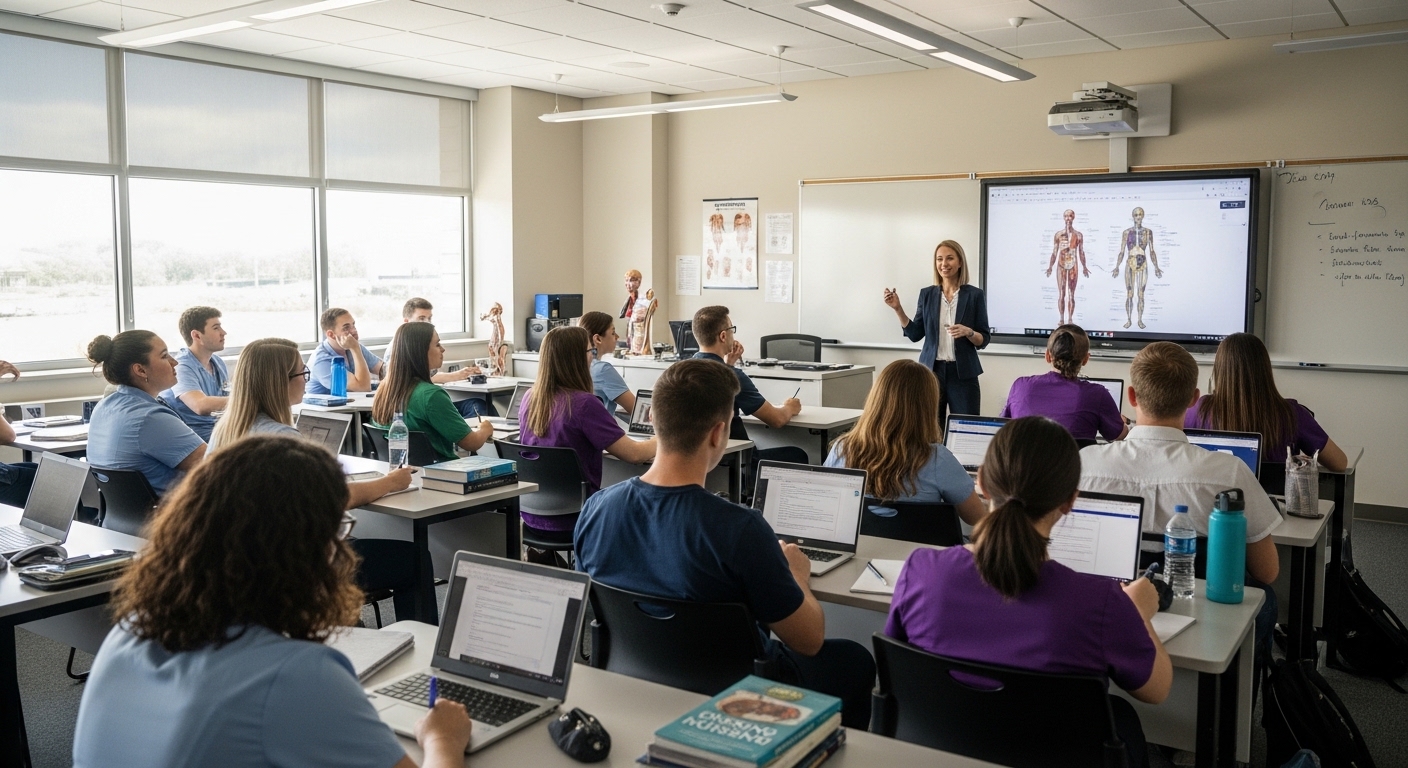 students in an LVN course