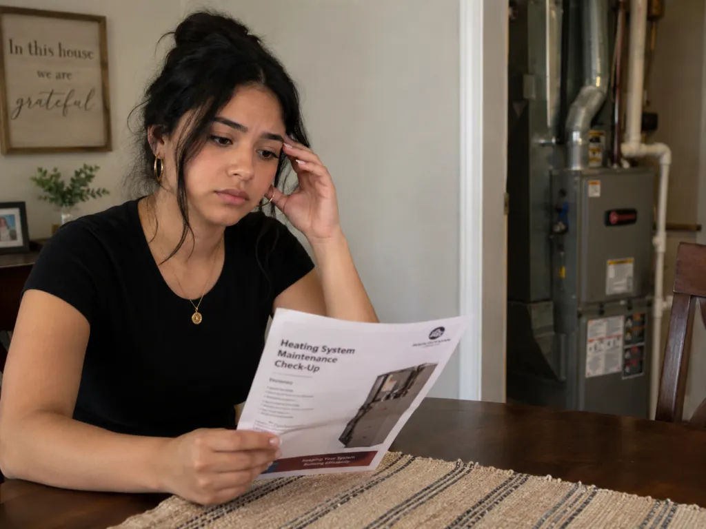 a female hvac student at kitchen table applying for hvac school